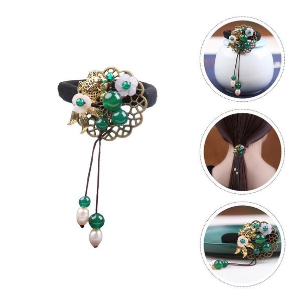 

party hats 1pc hair tie vintage ponytail holder jade loop hanfu headdress decor