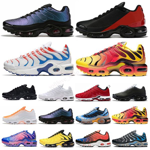 

mens tn plus women shoes trainers triple black white hyper blue oreo smoke grey worldwide pink fade men outdoor sports sneakers 40-46, White;red