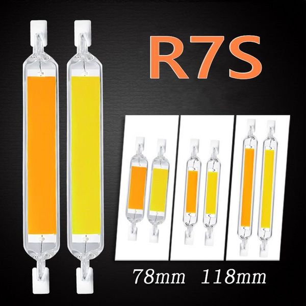 Ampuller LED R7S 78mm 15 W 20 W Yüksek Güçlü Spot Işık 118mm 30 W 40 W 50 W 110 V 220 V COB Lamba Ampul Cam Tüp Halojen Işık Değiştirin