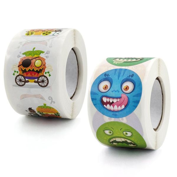 

gift wrap 500pcs halloween pumpkin decor labels seal stickers candy bags packaging sealing diy paper sticker dropship