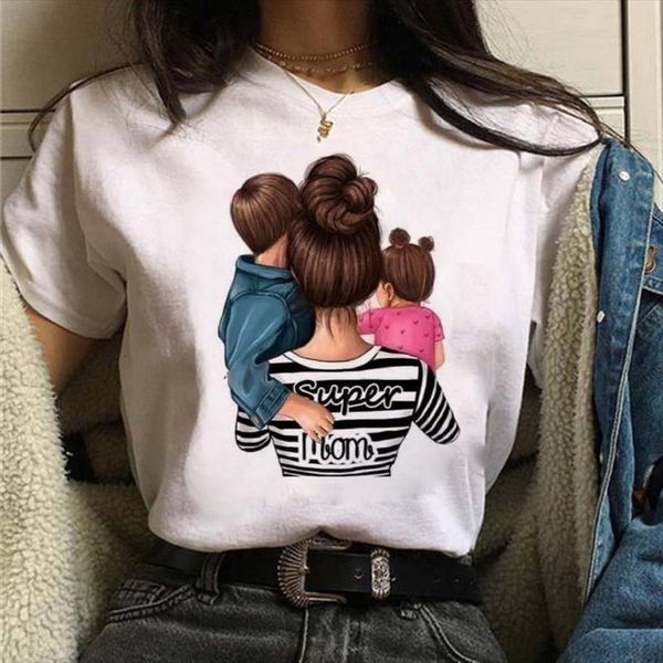 

and women cartoon 90s girl mens t shirts daughter mom mama mother print tee summer short sleeves female ladies, White;black