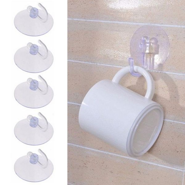 

5pcs/pack est diameter removable bathroom kitchen wall strong suction cup hook hangers vacuum sucker 4 cm hooks & rails