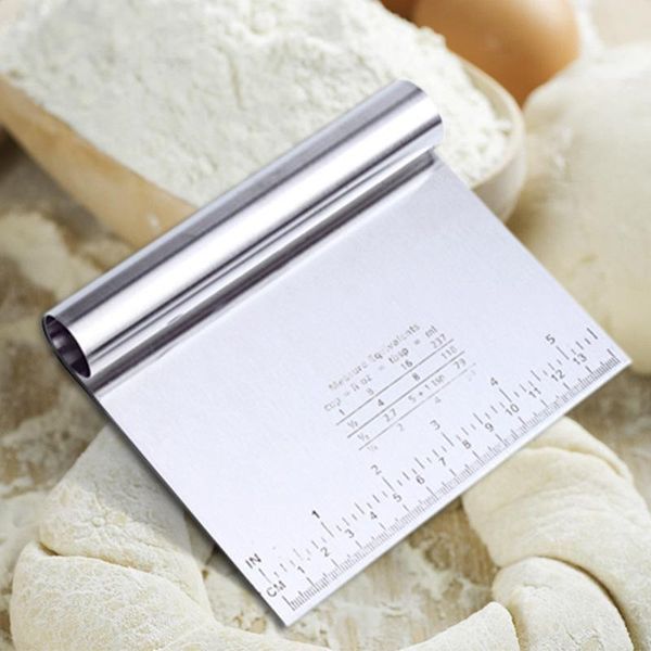 

leeseph multi-purpose stainless steel scraper & chopper, dough scraper, pizza cutter , kitchen tools baking pastry