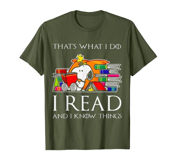 

that's what i do i read and i know things t-shirt, White;black