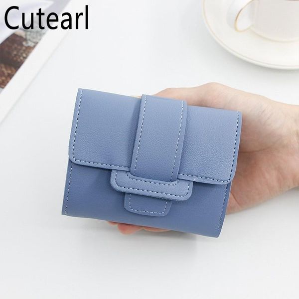 

wallets women's three- folding short lovely candy color female coin purse casual pu leather card holder slim gift hasp clutch, Red;black