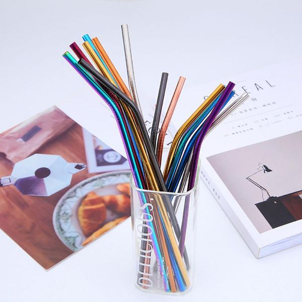 

drinking straws 50pcs colorful glass reusable straw eco-friendly high borosilicate tube party bar drinkware