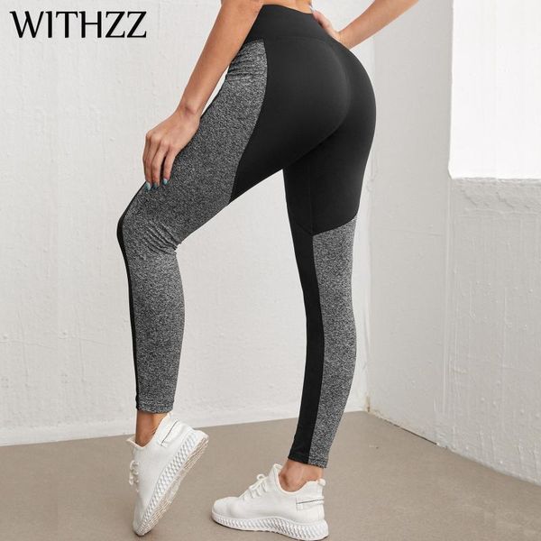 

women's leggings withzz female high-waisted skinny running sports casual fitness women trousers, Black