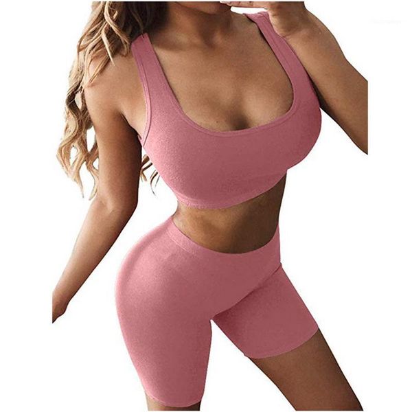 

two piece dress lady girls summer short set women solid crop shorts sets sportswear yogawear skinny 2pcs clothes casual woman, White