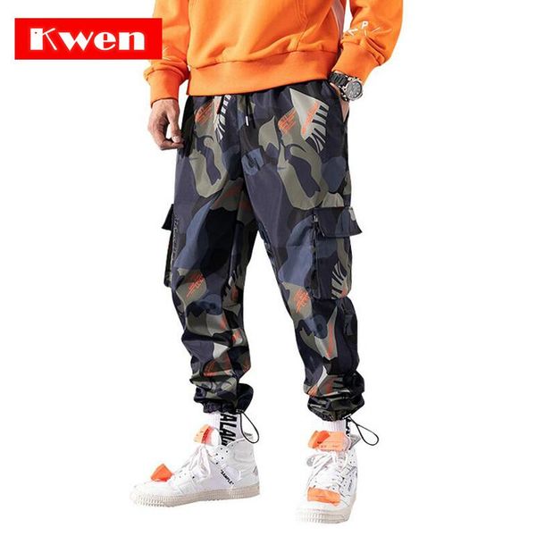 

men fitness runners trousers comfortable ankle length sweatpants camouflage cargo pants street harem men's, Black