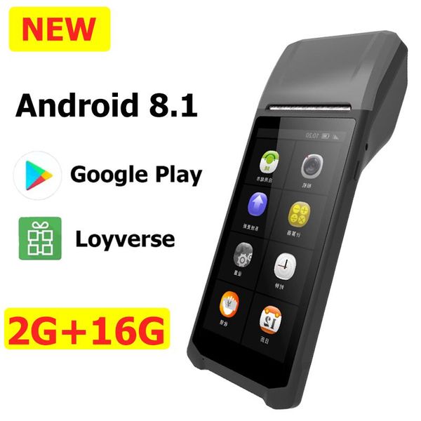 

printers android 8.1 pda terminal machine 5.5 inch touch screen built-in 58mm bluetooth thermal printer 2g+16g memorry