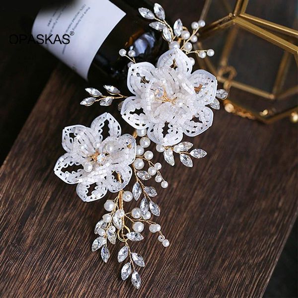 

hair clips & barrettes bridal white flower hairpin handmade wedding accessories headdress jewelry headpiece combs accessorieset, Golden;silver