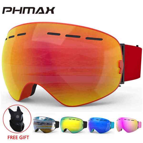 

phmax winter ski goggles with mask snowboard glasses double layers uv400 protection anti-fog snow ing