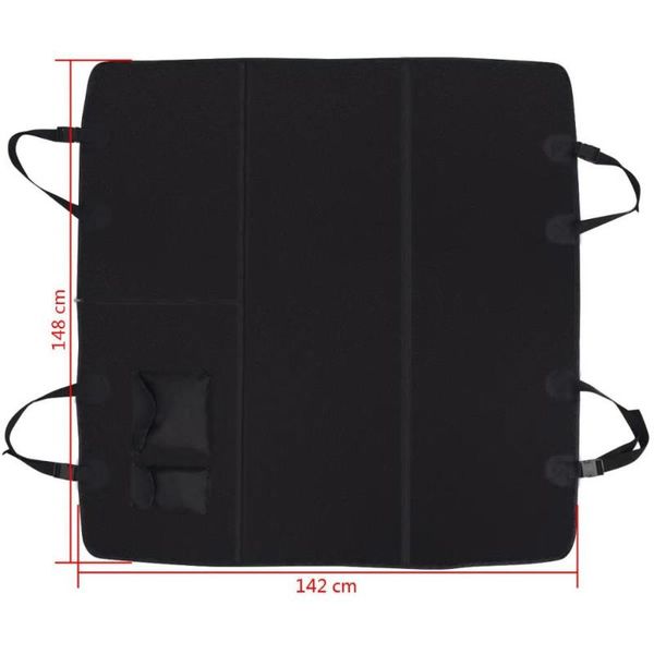 

kennels & pens pet rear car seat cover 148x142 cm black coated oxford fabric 2 pockets wear-resistant waterproof dirt-repellent machine wash