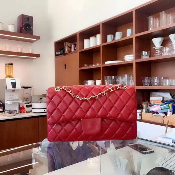 

designer bags handbag totes shoulder cross body women classic caviar square sheepskin chains bag 7 color 26cm 05