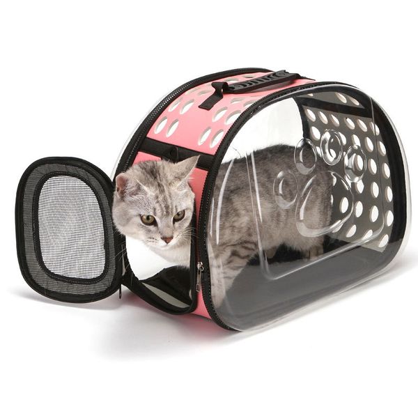 Trasportini per gatti portatili in PVC da viaggio all'aperto Articoli per animali Borsa a tracolla trasparente per gatti di moda Zaino per animali domestici con capsula spaziale