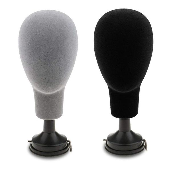 

hat flocking mold wig cap support diy headwear display props foam male head, Black