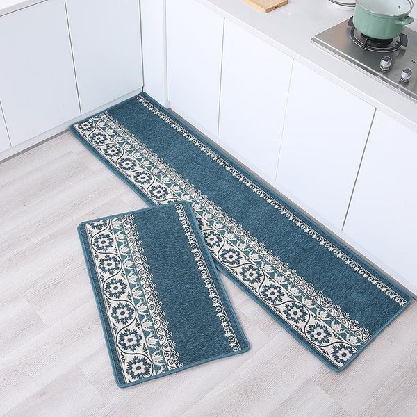 

carpets european style jacquard kitchen blanket home entrance door mat anti-slip bedroom rug decor dirt-resistant bathroom