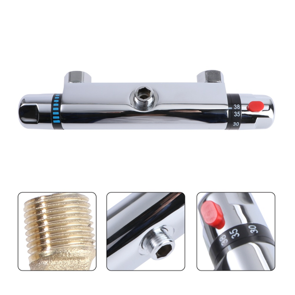 

set copper thermostatic shower kit (silver) bathroom sets