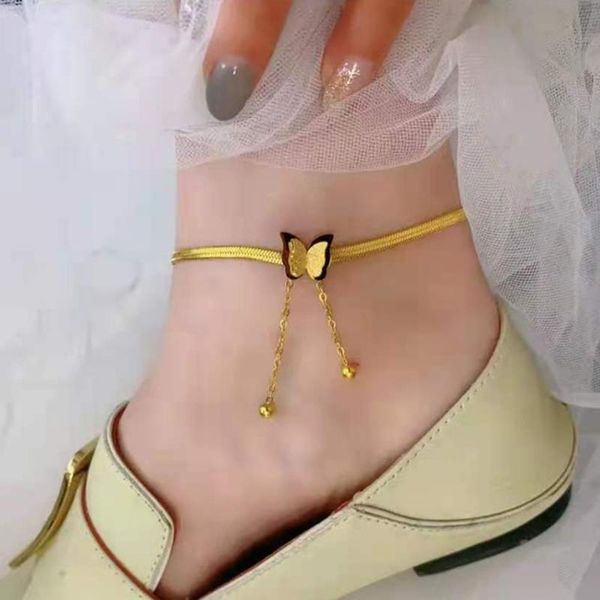

anklets sinleery gold butterfly stainless steel for women summer beach ankle bracelet foot chain boho jl020 ssk, Red;blue