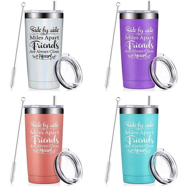 

water bottles 20-ounce car mug insulation cold preservation double-layer beer cup travel thermo thermosmug with stainless steel straw