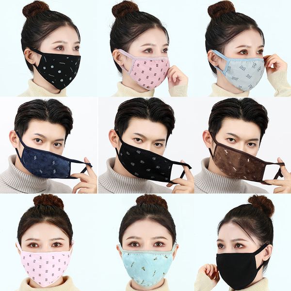 

men's autumn crystal flannel student dust proof and warm printing winter anti haze mask batch
