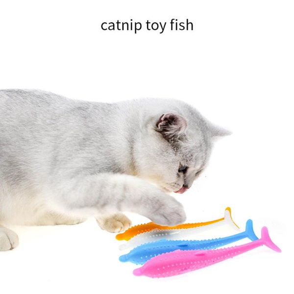 

cat toys soft silicone mint fish toy pet teether grams 2021 arrival