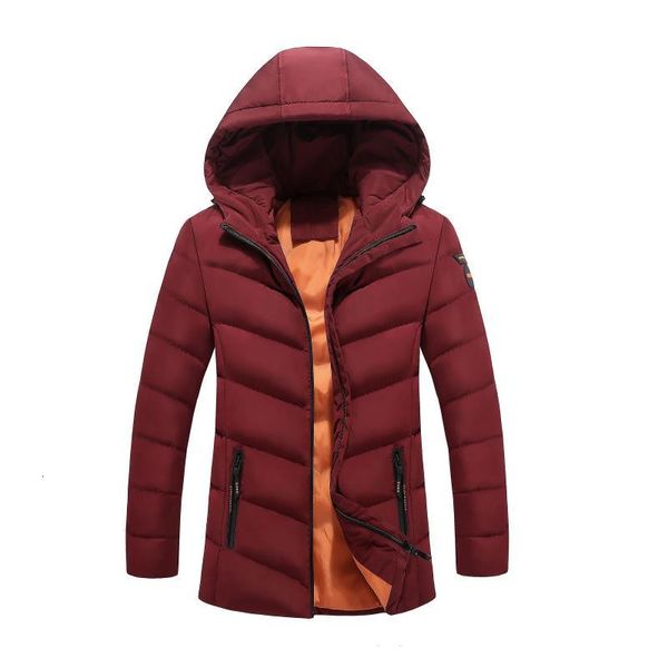 

men's down & parkas casual winter jacket men parka coat male hoodies solid mens thick hooded outwear clothing chaqueta xzvh, Black