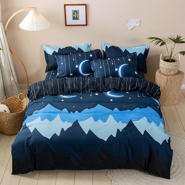 

bedding sets product 4pcs 100%polyester cartoon style printed duvet cover luxury bed linens flat sheet pillowcases