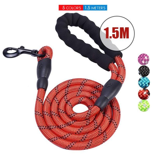 

strong nylon pet dog leash reflective big running training tracking rope for small medium large dogs outdoor walking suppliy collars & leash