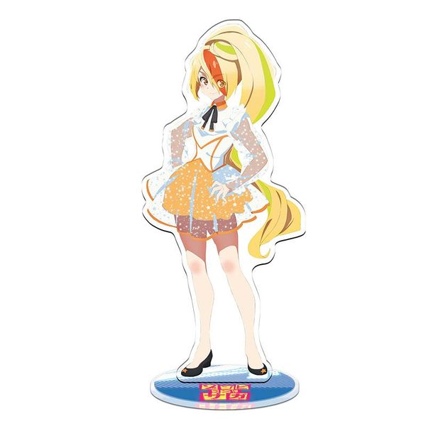 

keychains anime zombie land saga figure sculpt waiter tatsumi koutarou cosplay standsing nikaidou student desk child toy stand card, Silver