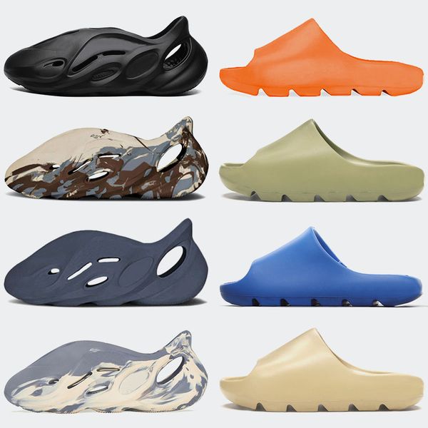 

2021 men women slippers shoes enflame orange enfora mens summer runner sandals glow green resin soot earth brown bone white sneakers, Black