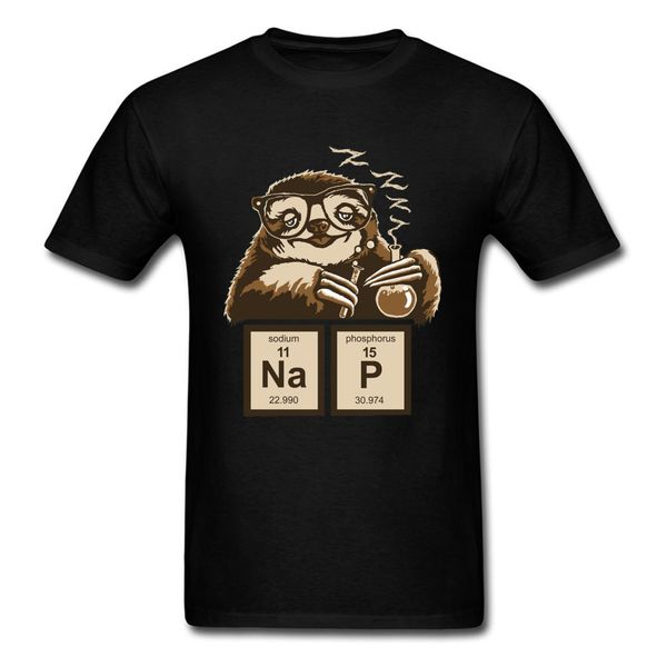 

ccccsportchemistry professor sloth funny vintage tshirt chemical element periodic table cute graphic new t shirt for men custom gift, Black;yellow
