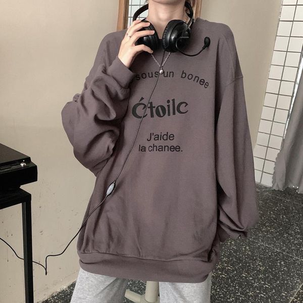 

women's hoodies & sweatshirts hoodie round neck print sweatshirt spring and autumn thin, Black