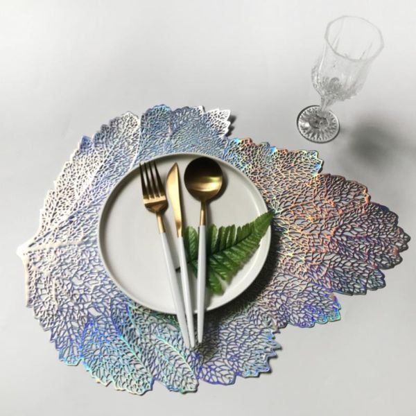 

mats & pads pvc heat insulation pad coasters leaf shaped placemat tableware mat kitchen table decoration accessories