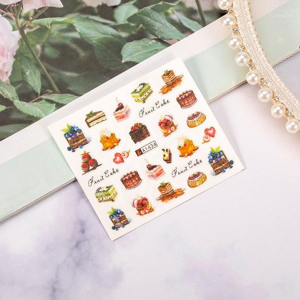 

cute and delicious little cake ice cream sticker diy nail art.1, Black