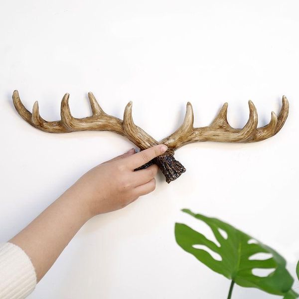 

hooks & rails retro antler decorative wall hanging coat hat rack hallway door clothes hanger decor resin key scarf hook