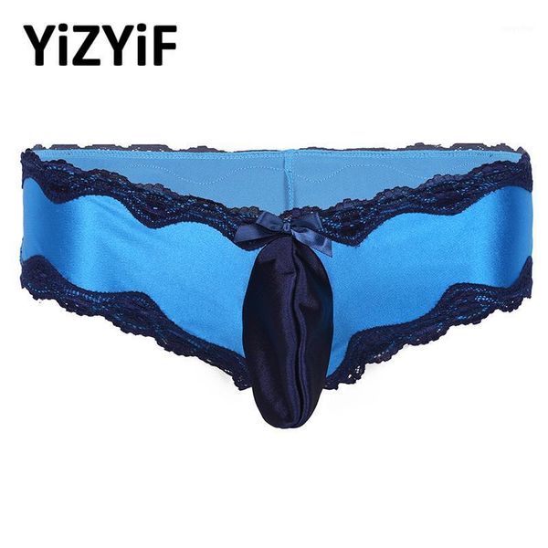 Sexy Herren-Dessous, schwule Unterwäsche, Spitzen-Bikini-Shorts, Slips, Penis-Mesh-Jockstrap-Unterhose mit Ausbuchtungsbeutel unter der Kleidung für Männer, Herren-Bademode