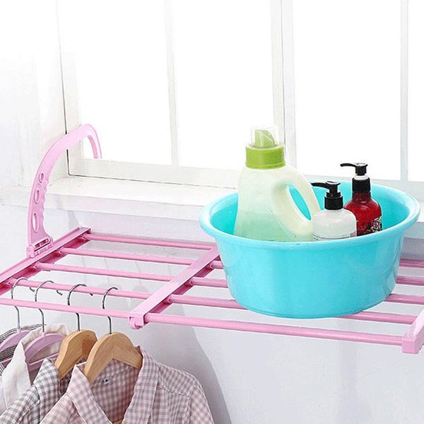 

laundry bags clothes drying racks multifunction adjustable home balcony hanging shelf shoes hanger coat scarf storage rack organizer