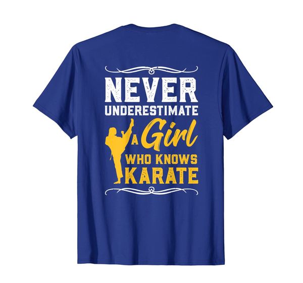 

karate shirt never underestimate a girl karate gift tshirt, White;black