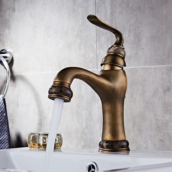 

bathroom sink faucets basin faucet antique brass water mixer tap luxury jade wash taps