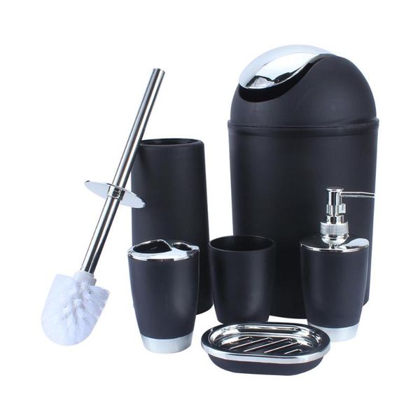 

bath accessory set 6pcs black bathroom accessories toothbrush holder bin soap dish dispenser tumbler toilet brush green white