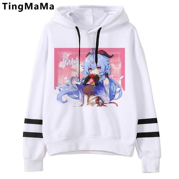 

men's hoodies & sweatshirts genshin impact keqing male streetwear hip hop korea 2021 hoody hoddies anime, Black