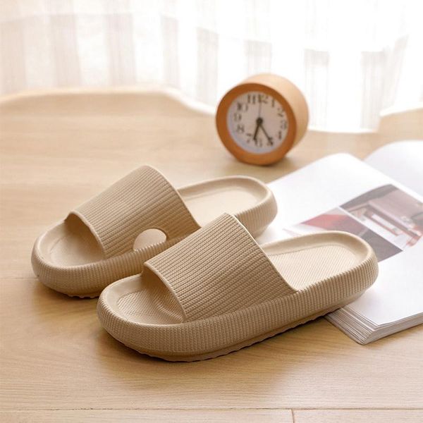 

women's thick platform slippers summer beach eva soft sole slide sandals leisure men ladies indoor bathroom anti-slip shoes, Black