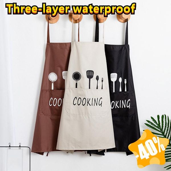 

aprons 1pcs striped waterproof polyester apron woman bibs home cooking baking coffee shop cleaning kitchen accessory 46212