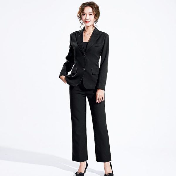 

two piece set women blazers outfits pants sets with suit jacket women's, White