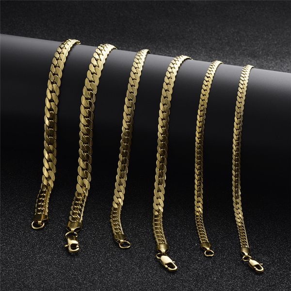 

d-button stainless flattened necklace titanium steel embossed gold chain korean jewelry, Silver