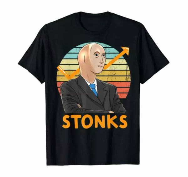 

r1 stonks guy dank meme funny stock broker stonks guy dank meme black t-shirt, White;black