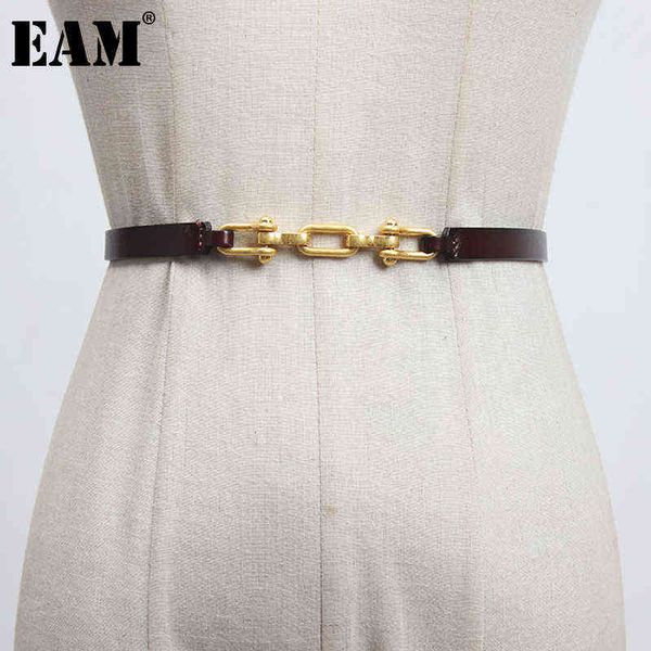 

[eam] pu leather green black multicolor long belt personality women new fashion tide all-match spring autumn 2022 1db565 aa220312, Black;brown