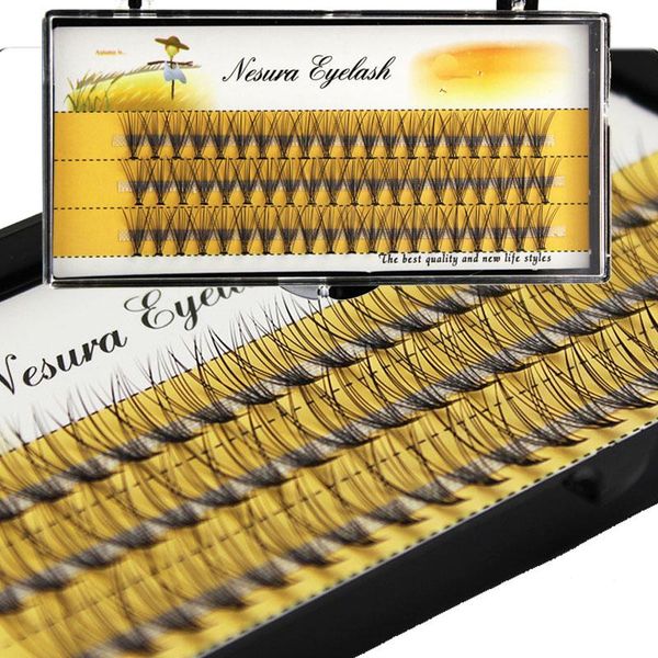 

60pcs makeup individual cluster false eyelashes with brush black curl natural grafting fake eyelash extension beauty tools