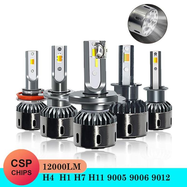 

car headlights 2pcs led h7 headlight bulbs h4 h1 h11 h8 h9 9005 9006 9012 hi-lo beam csp chip 12v 6000k 12000lm turbo auto fog lamp automoti